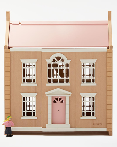 John Lewis & Partners Leckford Large Wooden Doll's House amily of dolls and furniture available to buy